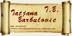 Tatjana Barbulović vizit kartica